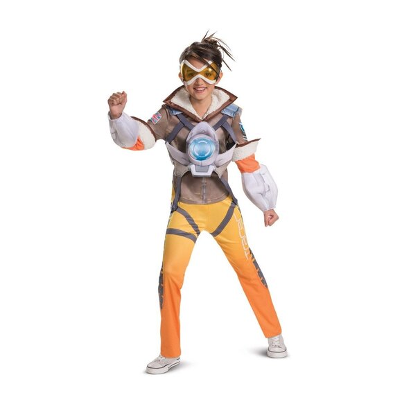 Overwatch Tracer Deluxe Child Halloween Costume Medium - Picture 2 of 7